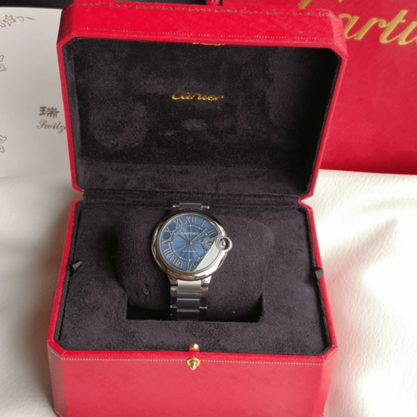 Replica Cartier BALLON BLEU 42MM BLUE Dial -Stainless- - Image 2