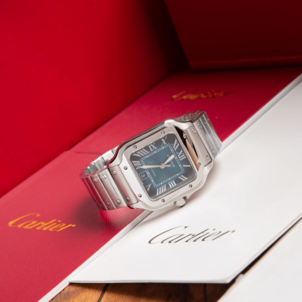 Replica Cartier SANTOS DE CARTIER 39.8MM Blue Dial - Image 4