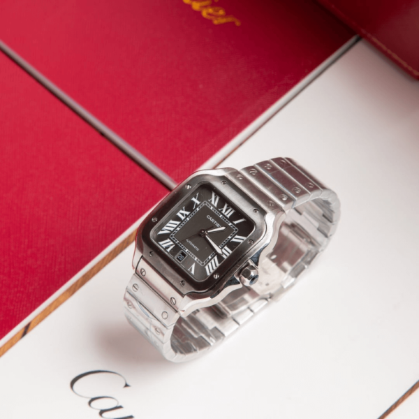 Replica Cartier SANTOS DE CARTIER 39.8MM Grey Dial - Image 2