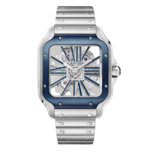 Replica Cartier SANTOS DE CARTIER Hollow Out 39.8MM Silver Blue