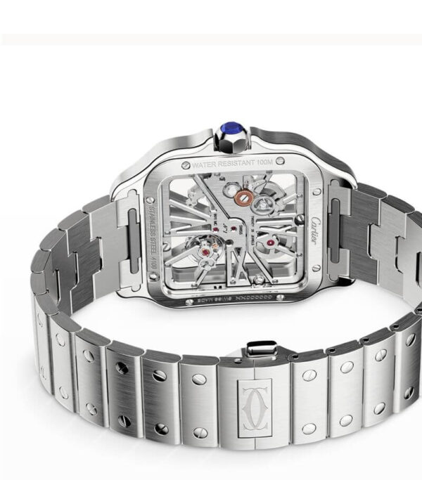 Replica Cartier SANTOS DE CARTIER Hollow Out 39.8MM Silver Blue - Image 2
