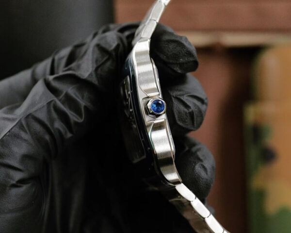 Replica Cartier SANTOS DE CARTIER Hollow Out 39.8MM Silver Blue - Image 5