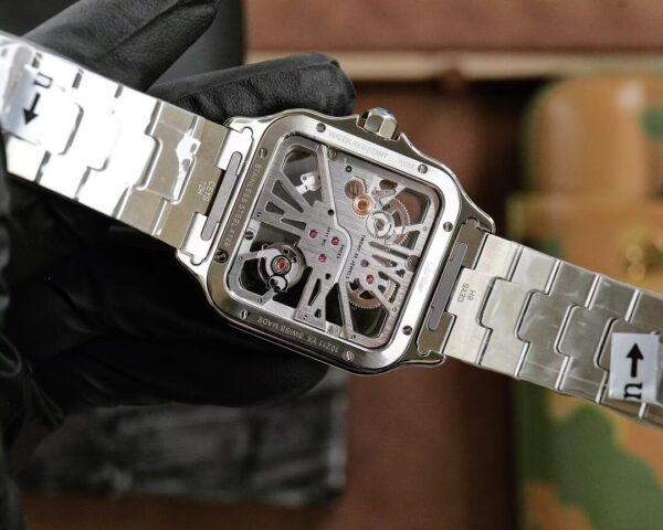 Replica Cartier SANTOS DE CARTIER Hollow Out 39.8MM Silver Blue - Image 7