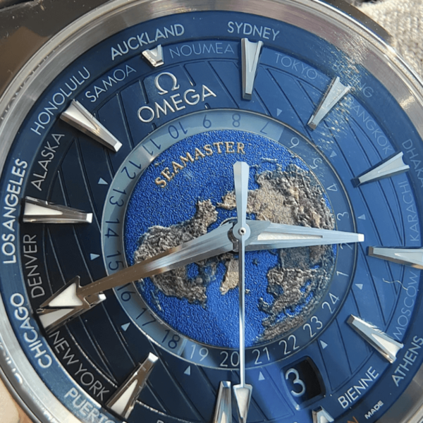 Replica Omega 43MM Seamaster Aquaterra World Time (Blue Strap) - Image 3