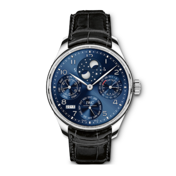 REPLICA IWC PORTUGIESER MOON WATCH 42MM Black Strap White Dial - Image 7