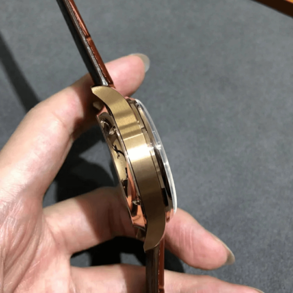 REPLICA IWC PORTUGIESER MOON WATCH 42MM Brown Strap White Dial - Image 4