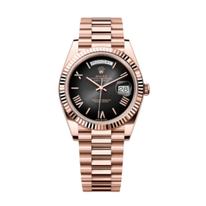 Replica Rolex Day Date Rose Gold – Black Dial
