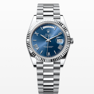 Replica Rolex Day Date White Gold Blue Dial
