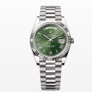 Replica Rolex Day Date White Gold Green Dial