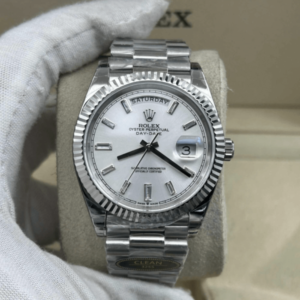 Replica Rolex Day Date White Gold White Dial - Image 3