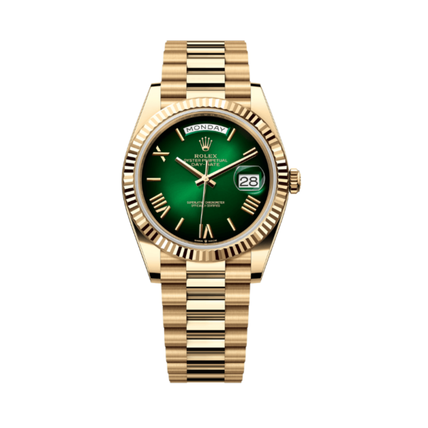 Replica Rolex Day Date Yellow Gold Ombré Green Dial