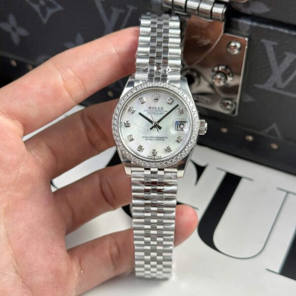 Replica Rolex Lady Datejust Jubilee Mother of Pearl 31mm - Diamonds Case - Image 2