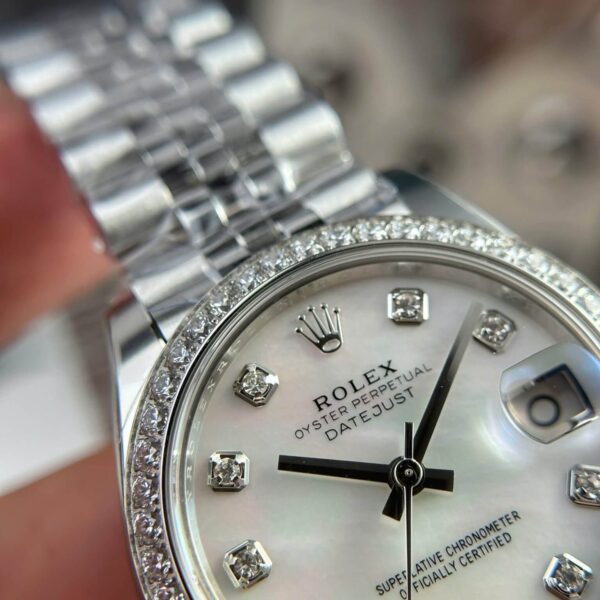 Replica Rolex Lady Datejust Jubilee Mother of Pearl 31mm - Diamonds Case - Image 4