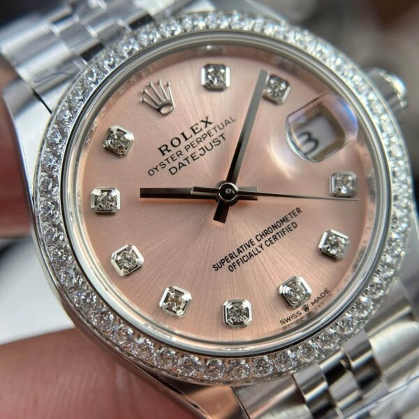 Replica Rolex Lady Datejust Jubilee Pink Dial 31mm -Diamonds- - Image 5