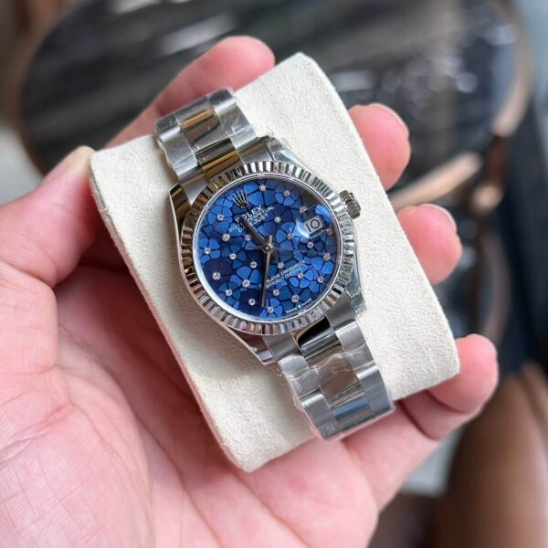 Replica Rolex Lady Datejust Oyster Blue Floral 31mm - Image 3