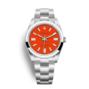 Replica Rolex Oyster Perpetual Orange Dial 41mm - Vibrant red