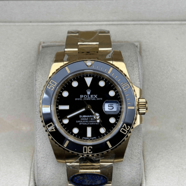 Replica Rolex Oyster Submariner Gold Black Dial - Image 2