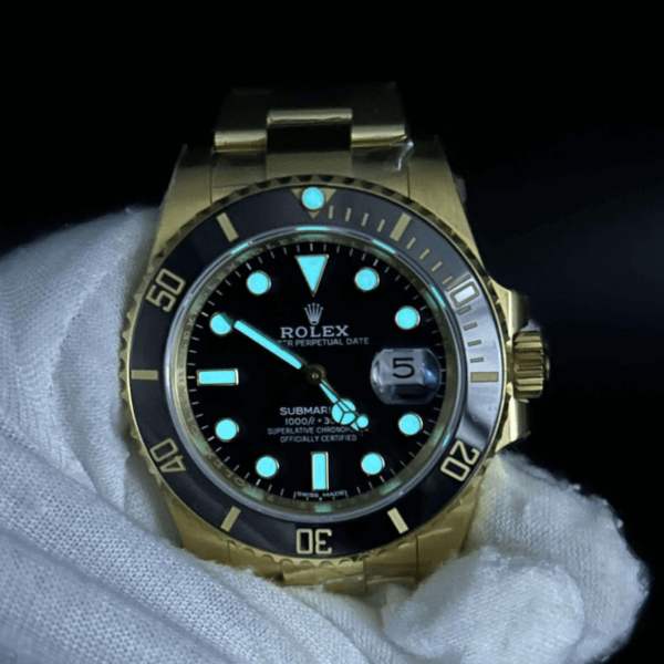 Replica Rolex Oyster Submariner Gold Black Dial - Image 3